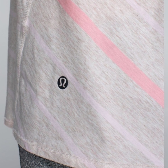 Lululemon All Tied Up Tank Pop Stripe Heathered Dune / Heathered Dune Sz 6 - Picture 6 of 12